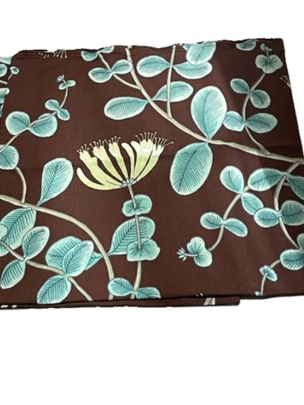 Crate & Barrel marimekko Bold Brown Floral Cotton Fabric Pillow Cover